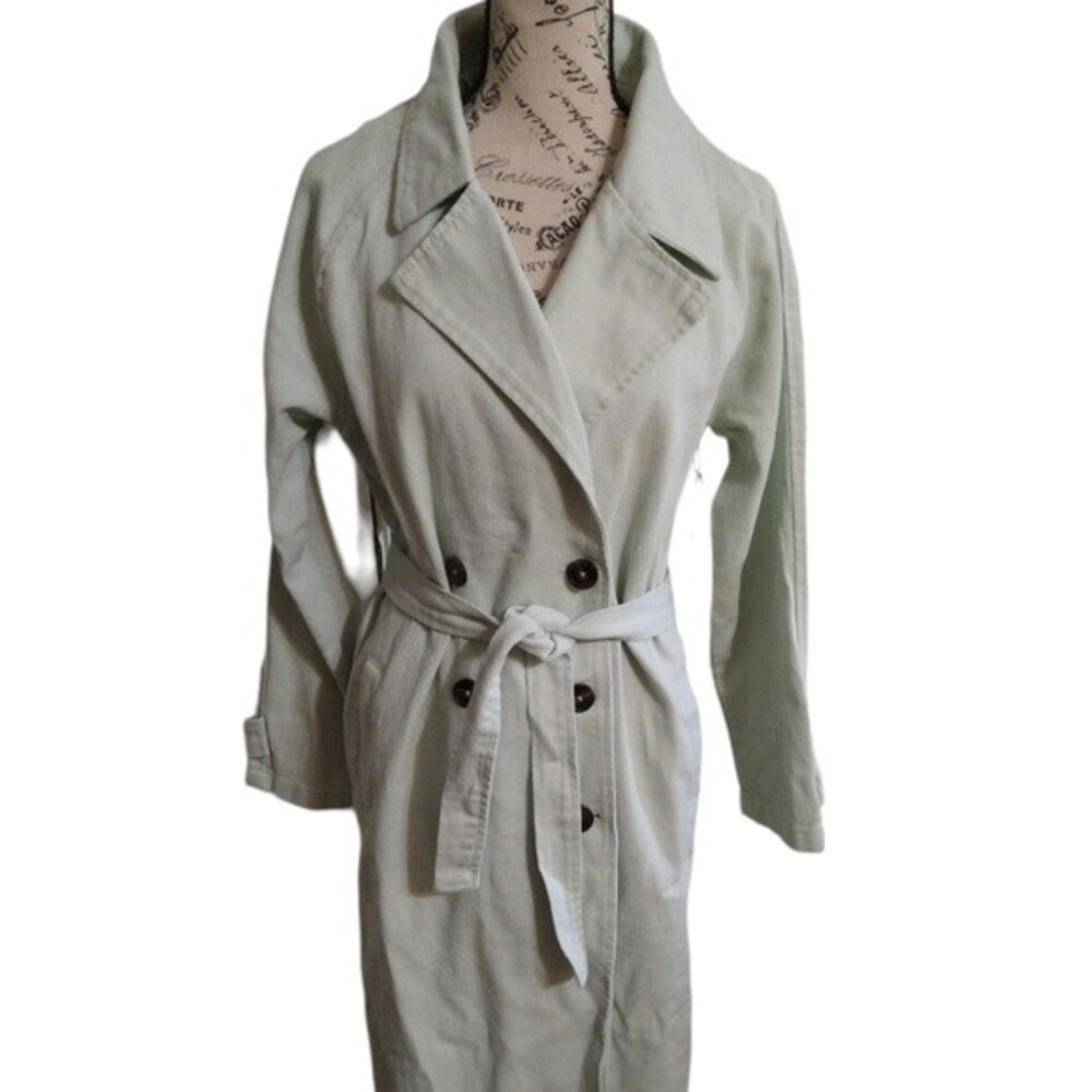 Forever 21 small premium label trench coat y2k summer Green